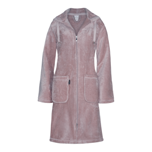 Vandyck Fleece Badjas met rits Julia Mauve